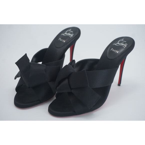 Christian Louboutin Matricia 100 Black Satin Mule Size 40 10 New $995 - Picture 6 of 11